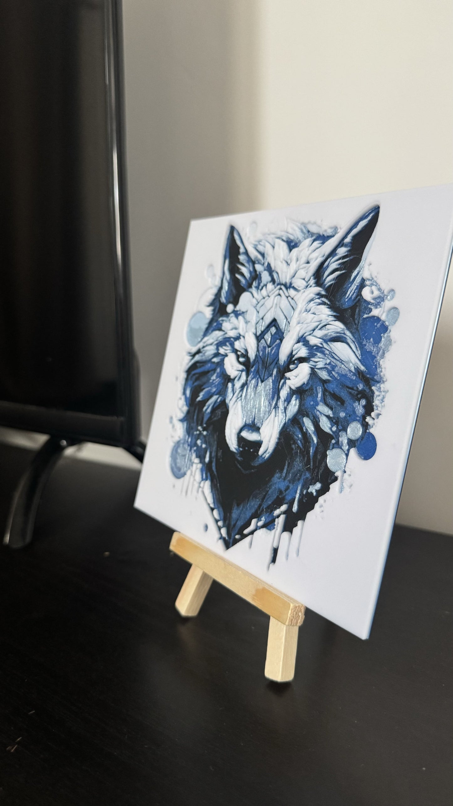 Cadre relief Loup (avec support) - 3D Painting