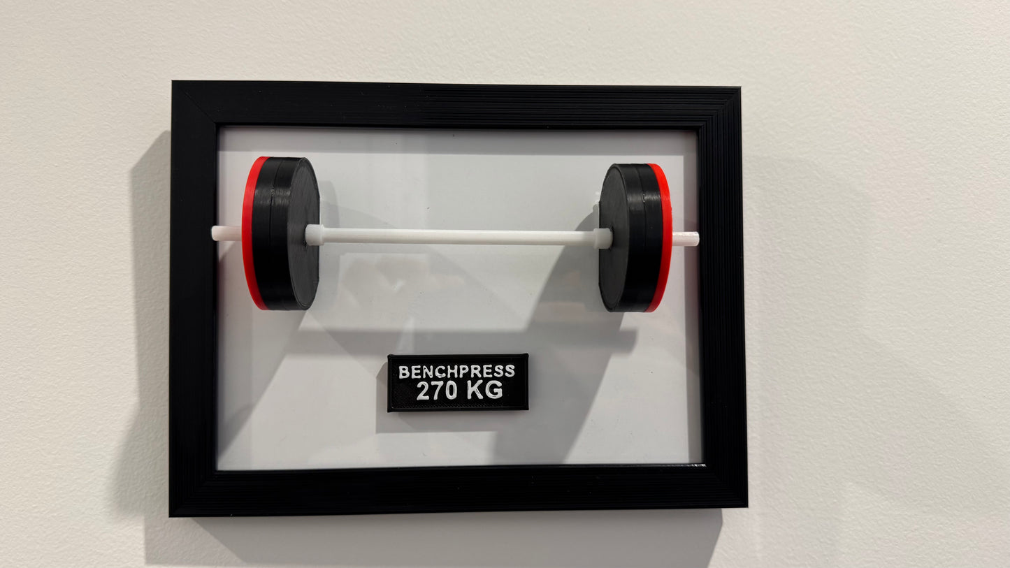 Cadre 3D personnalisé musculation, haltère, CrossFit et powerlifting