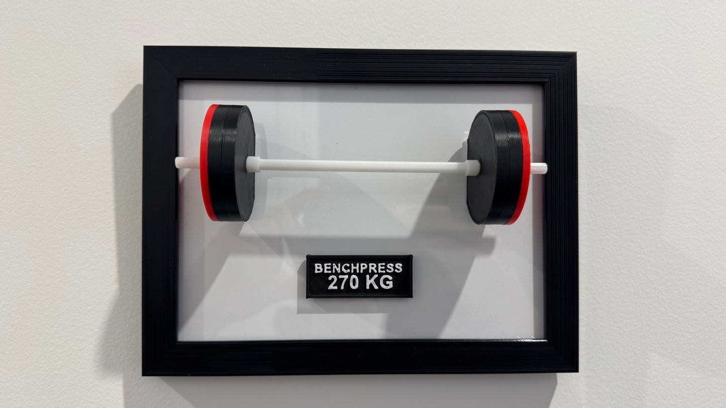 Cadre 3D personnalisé musculation, haltère, CrossFit et powerlifting