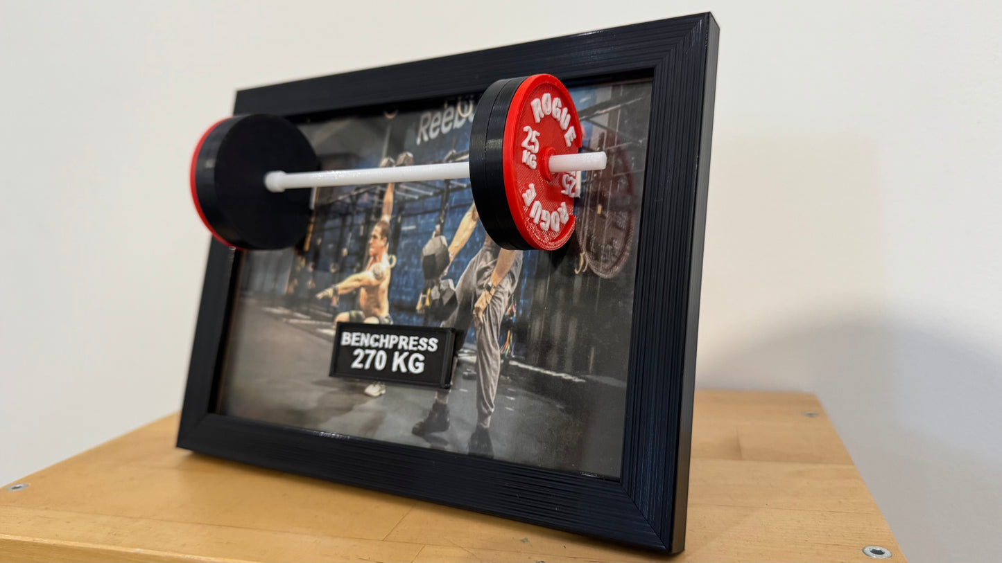 Cadre 3D personnalisé musculation, haltère, CrossFit et powerlifting