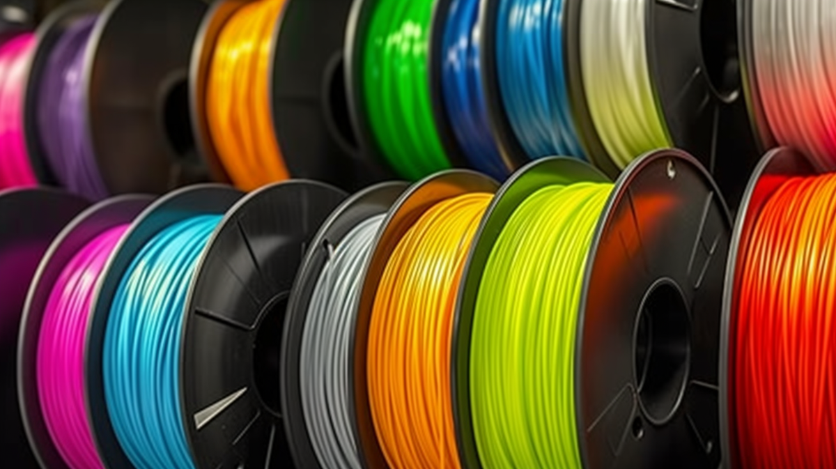 Filaments colorés utilisés pour imprimer des protections en TPU et ABS