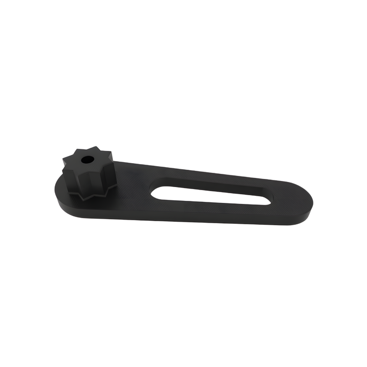 Cle nable 8 pans noire imprimee 3D vue de profil sur fond blanc