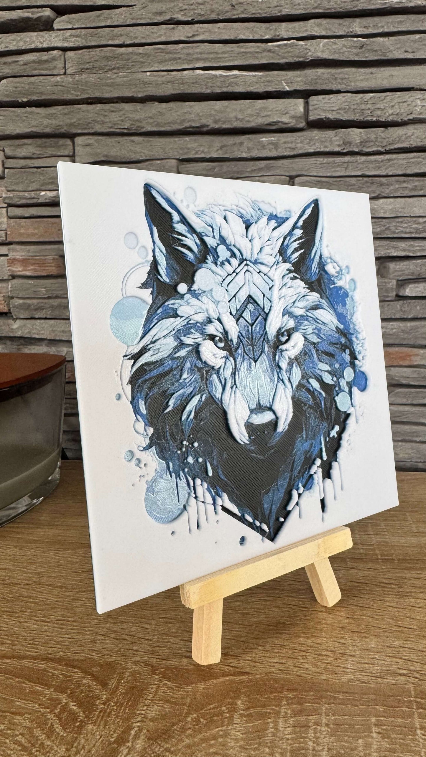 Cadre relief Loup (avec support) - 3D Painting