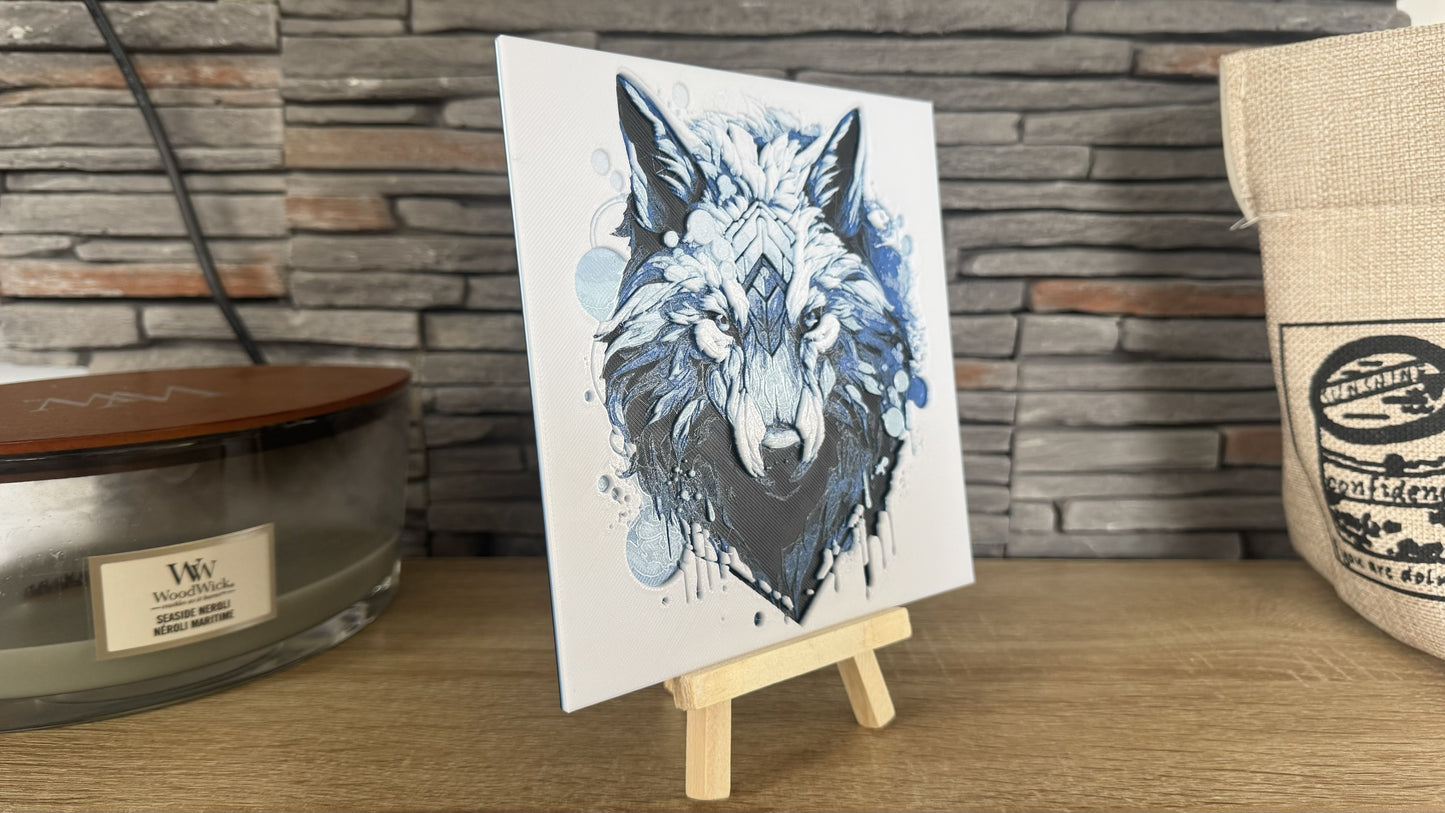 Cadre relief Loup (avec support) - 3D Painting