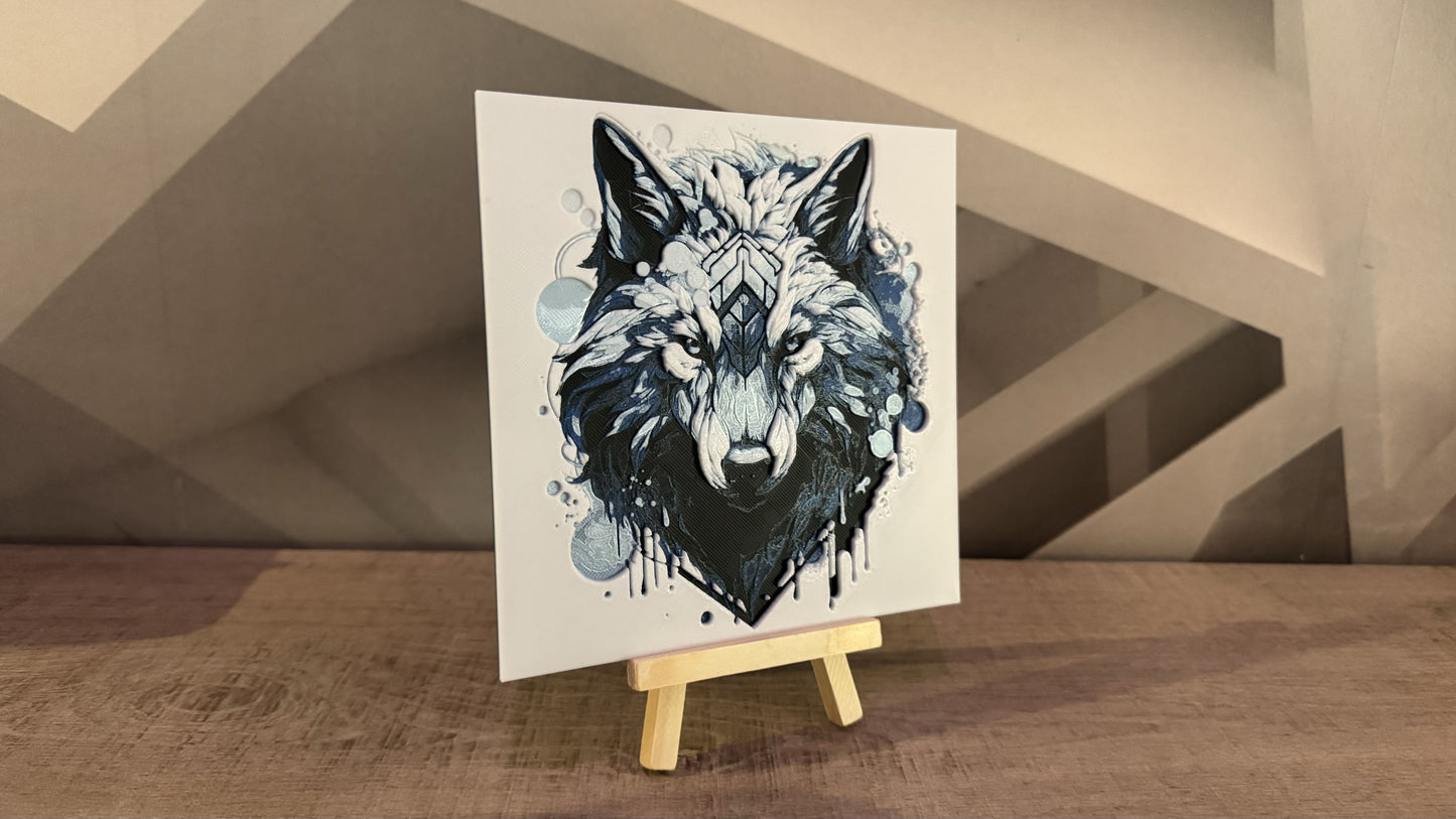 Cadre relief Loup (avec support) - 3D Painting