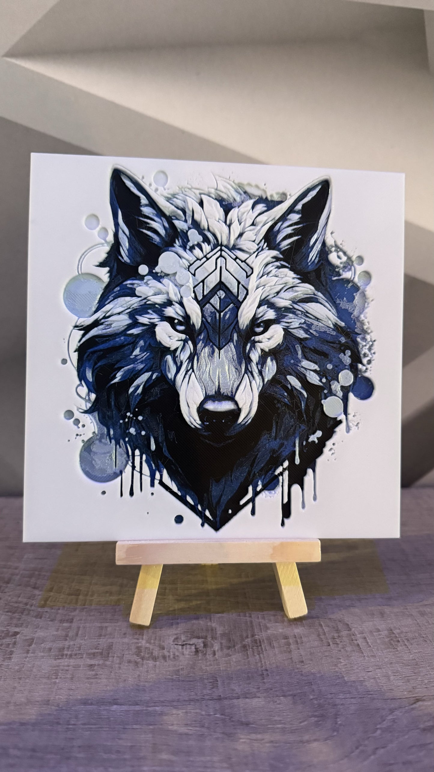 Cadre relief Loup (avec support) - 3D Painting