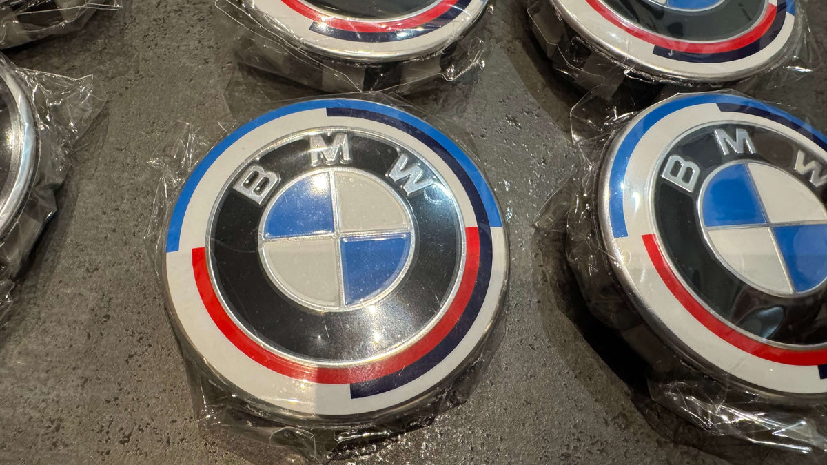 Cache moyeu BBS avec insigne BMW tricolore bleu blanc rouge Motorsport pour BMW E30