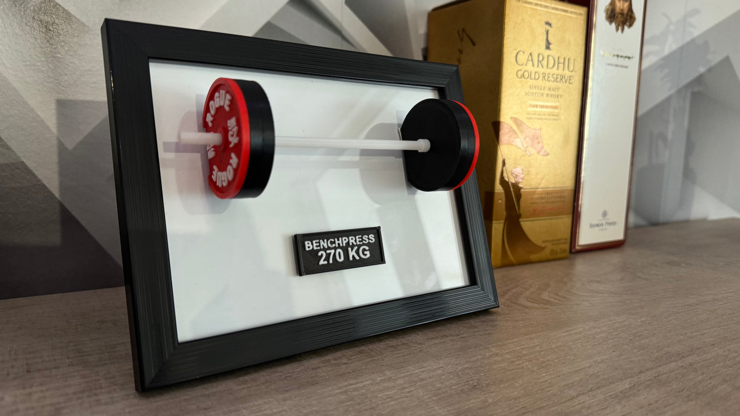 Cadre 3D personnalisé musculation, haltère, CrossFit et powerlifting