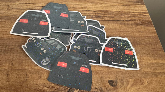 Stickers BMW E30 étanches – effet holographique, irisé ou pailleté (x10)