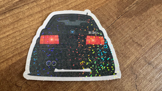 Stickers BMW E30 étanches – effet holographique, irisé ou pailleté (x10)