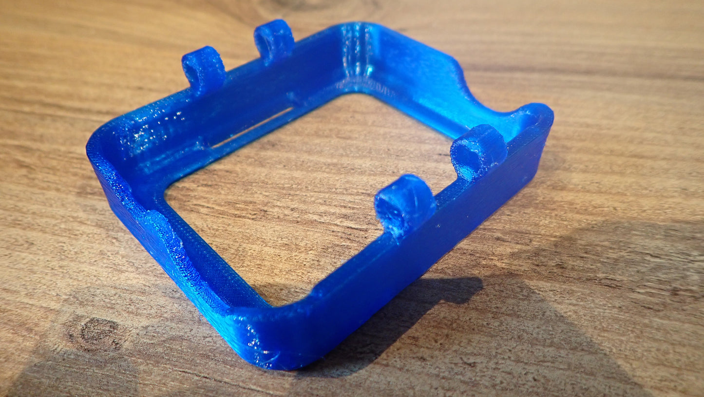 Coque protection TPU bleue transparente Shearwater Peregrine vue arrière clips fixation