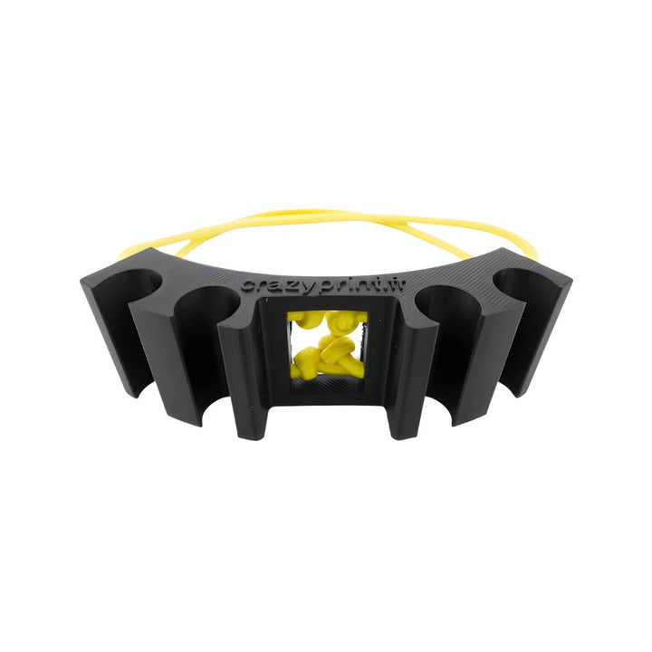 Organisateur flexibles plongée noir TPU bloc vue frontale avec élastique jaune