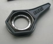 Clé de serrage hexagonale BBS imprimée 3D noire avec marquage BBS pour installation caches moyeux