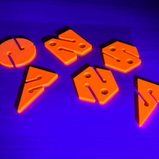 Cookie carré orange vif pour plongée souterraine - marqueur imprimé en 3D pour signalisation et navigation en grotte
