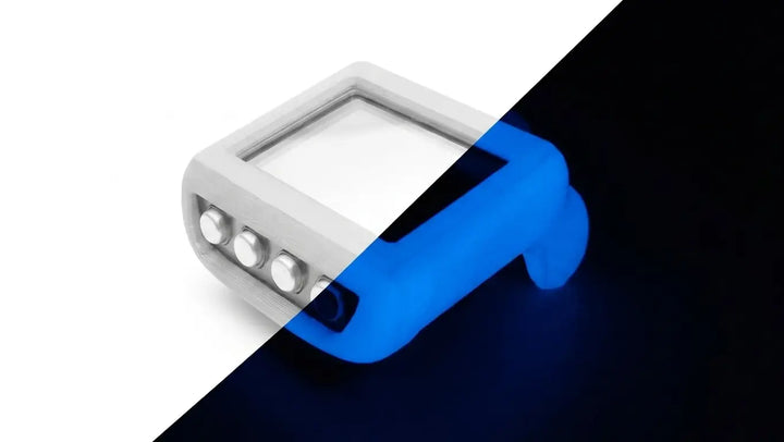 Coque phosphorescente Mares Genius blanche avec lueur bleue
