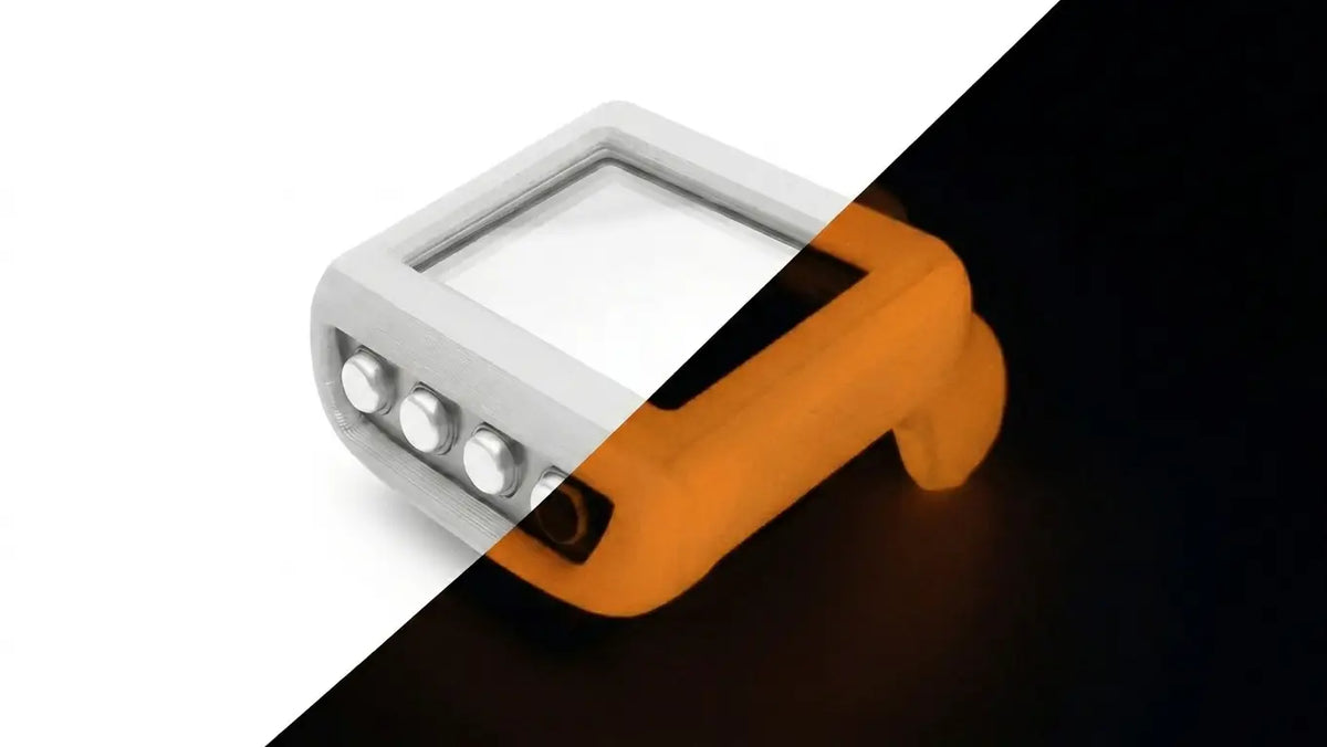 Coque phosphorescente Mares Genius blanche avec lueur orange
