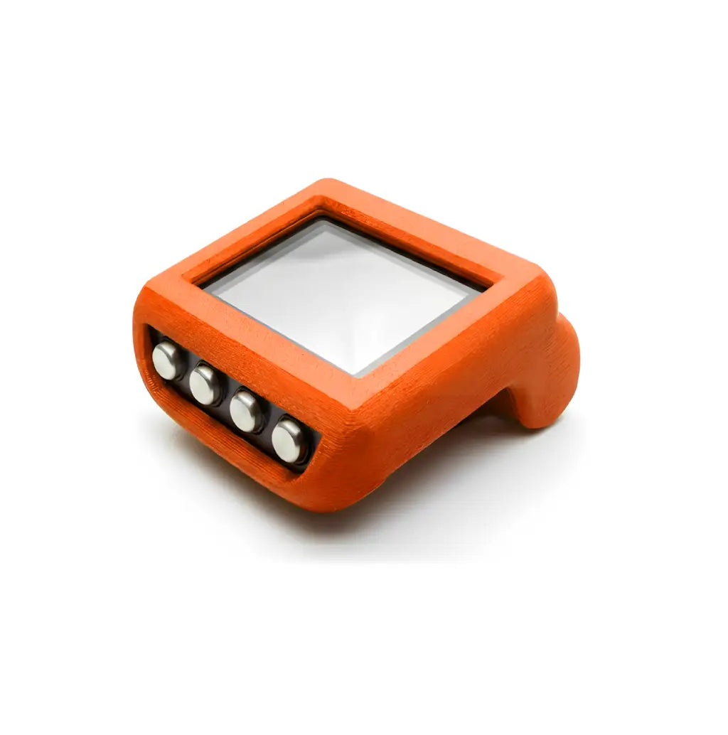 Coque protection TPU orange ordinateur plongée Mares Genius vue 3/4 fond blanc