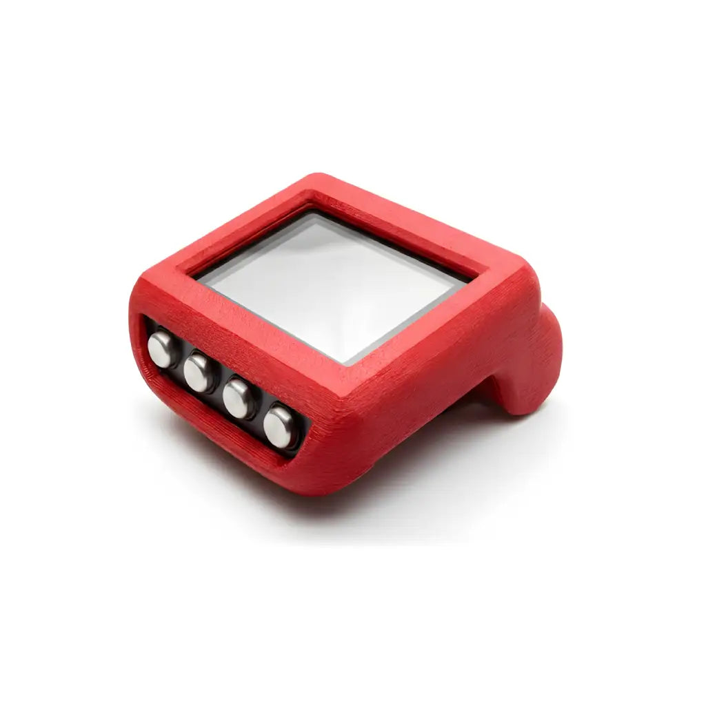 Coque protection TPU rouge ordinateur plongée Mares Genius vue 3/4 fond blanc