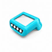 Coque protection TPU turquoise ordinateur plongée Mares Genius vue 3/4 fond blanc