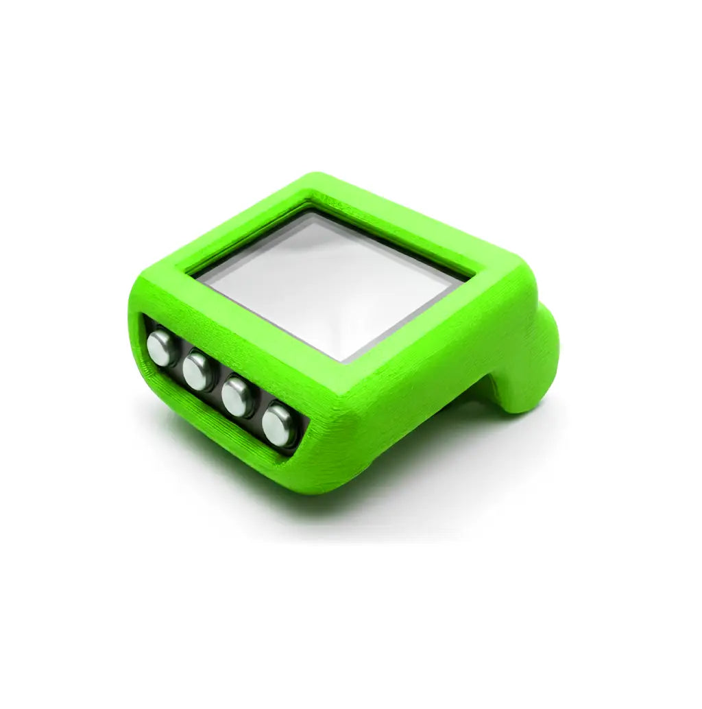 Coque protection TPU verte ordinateur plongée Mares Genius vue 3/4 fond blanc