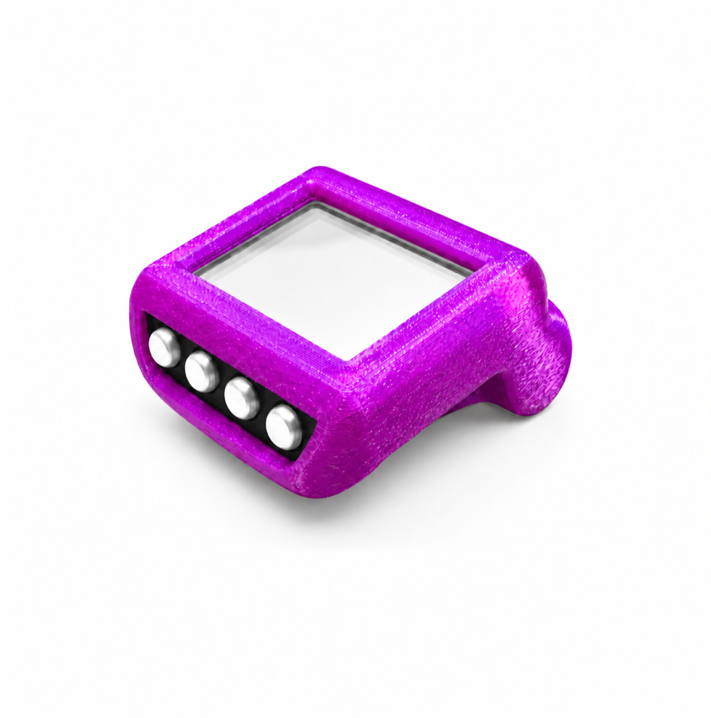 Coque protection TPU violette ordinateur plongée Mares Genius vue 3/4 fond blanc