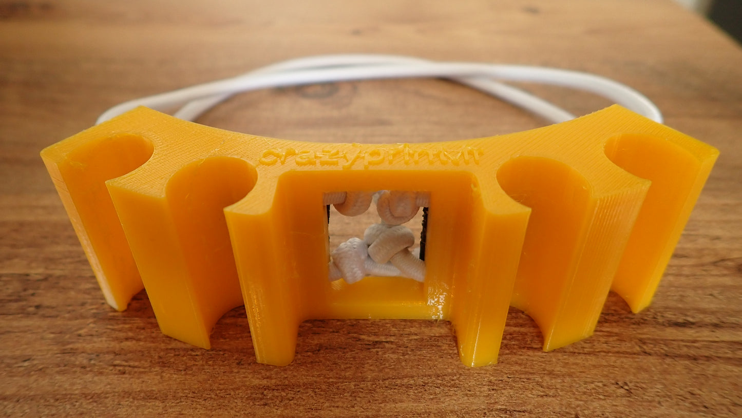 Organisateur flexibles plongée orange TPU bloc vue produit avec tuyaux blancs