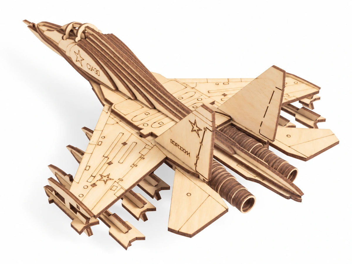Puzzle bois 3D avion SU-30 - Maquette à monter