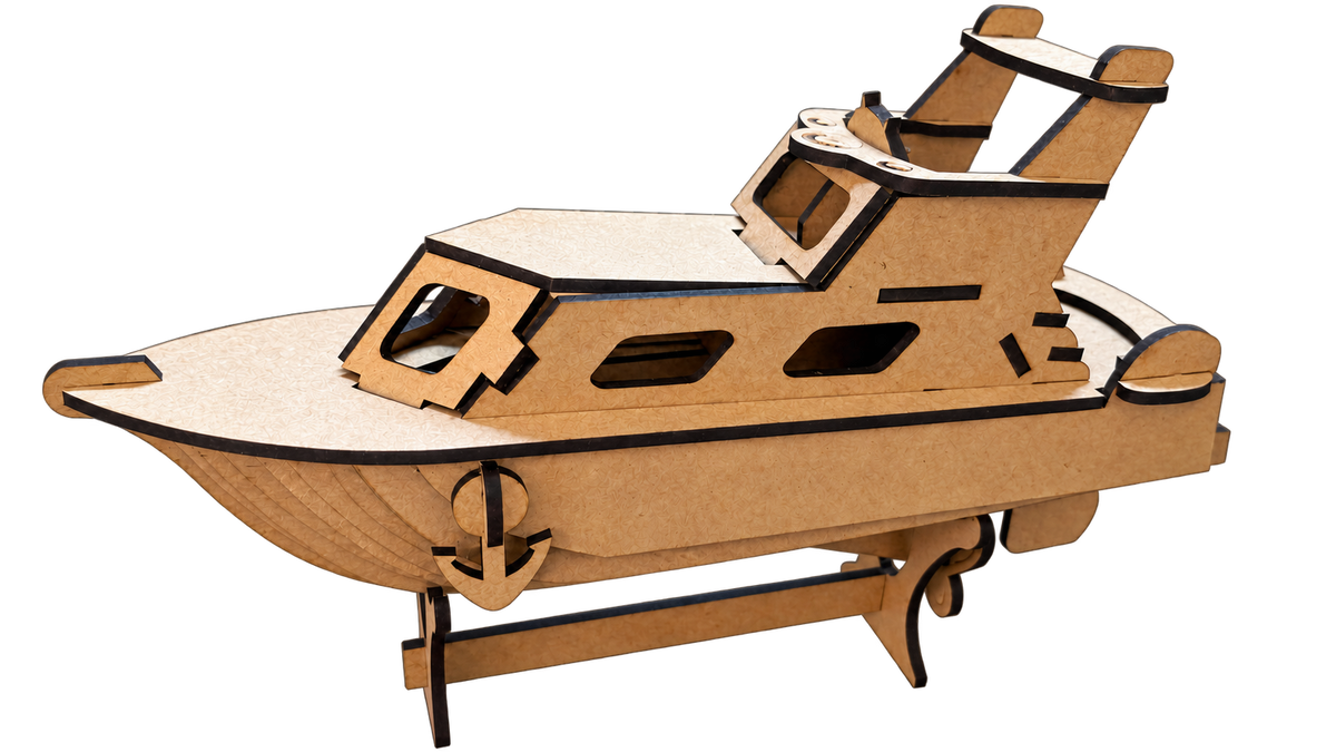 Puzzle bois 3D bateau Yacht Riviera - Maquette à monter