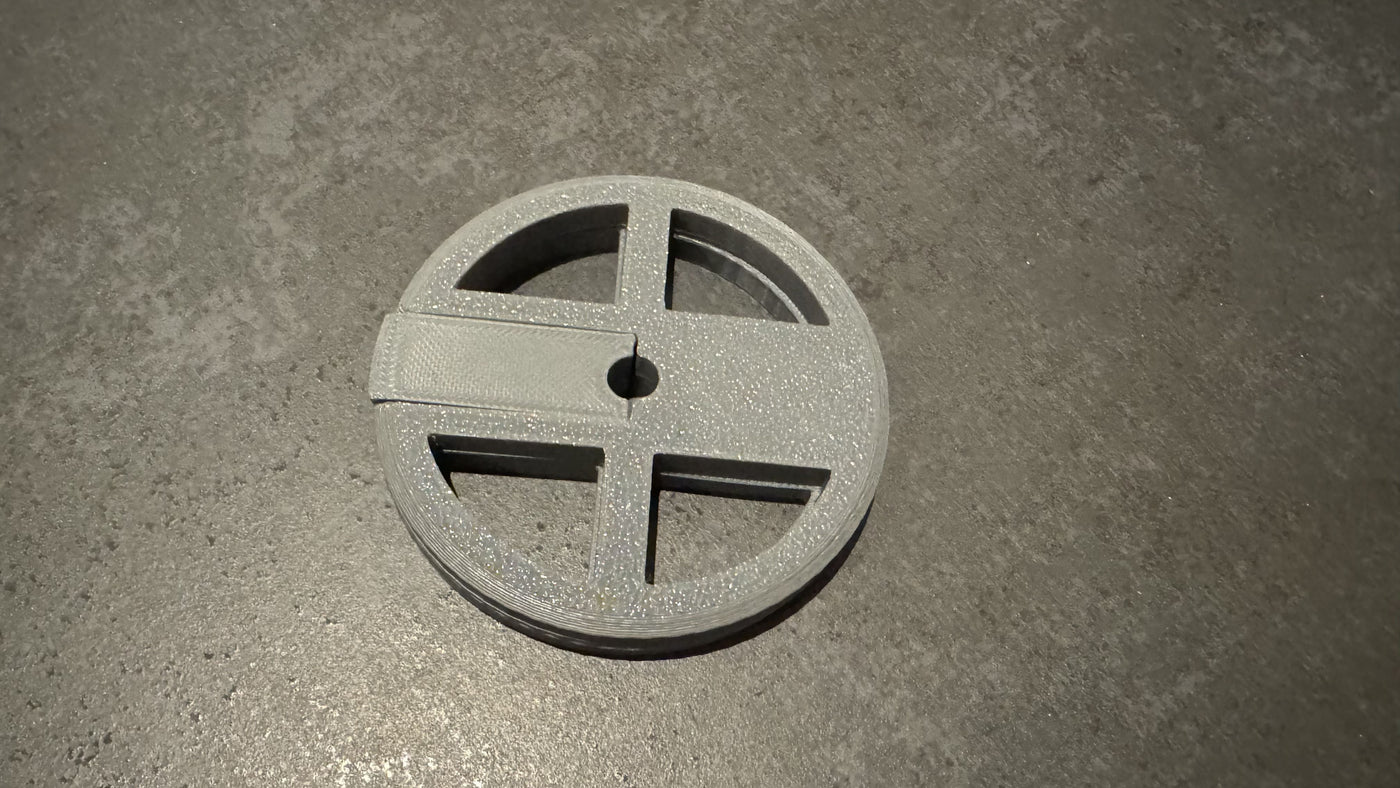 Roue anti-ragage grise assemblée vue de dessus
