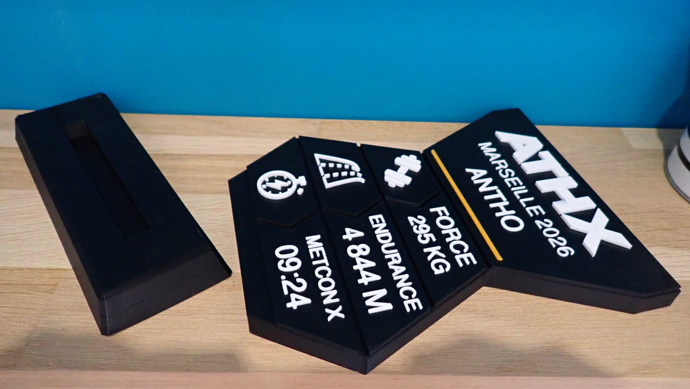 Trophée personnalisé Force, Endurance et WOD en 3D