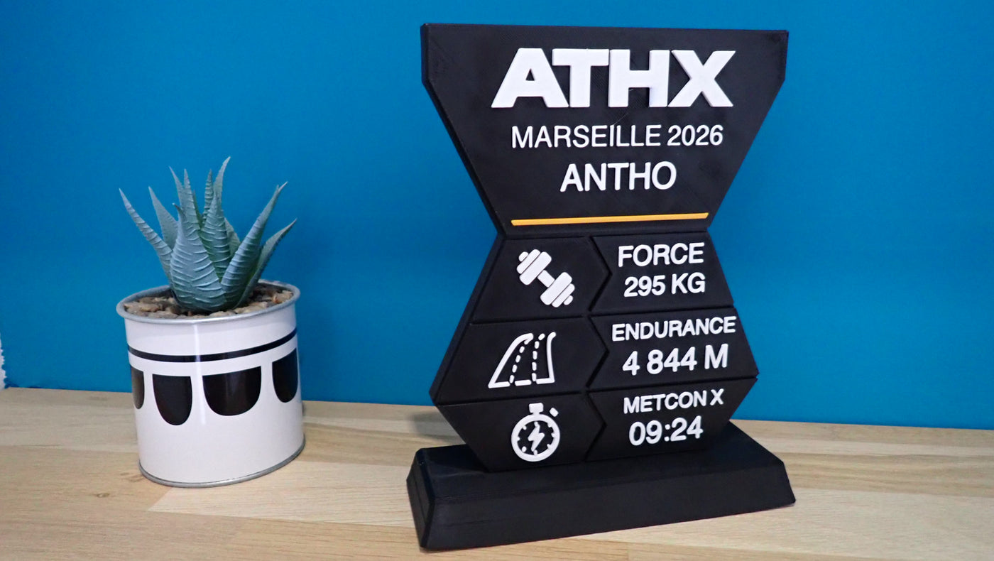 Trophée personnalisé Force, Endurance et WOD en 3D
